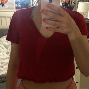 brandy melville red crop top
